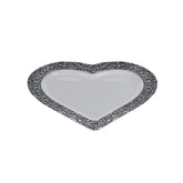 Premium Design Heart Plate with Silver Rim 10 Pieces - hotpackwebstore.com - Premium Plates